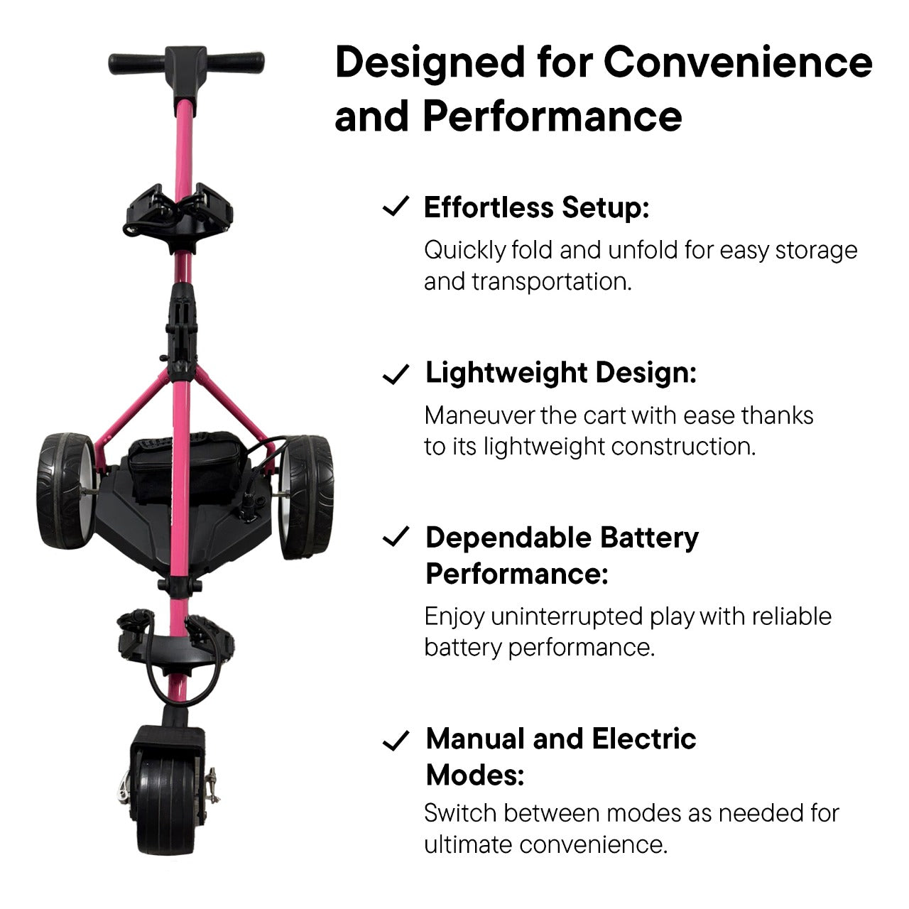 The Weekender Electric Golf Cart PINK