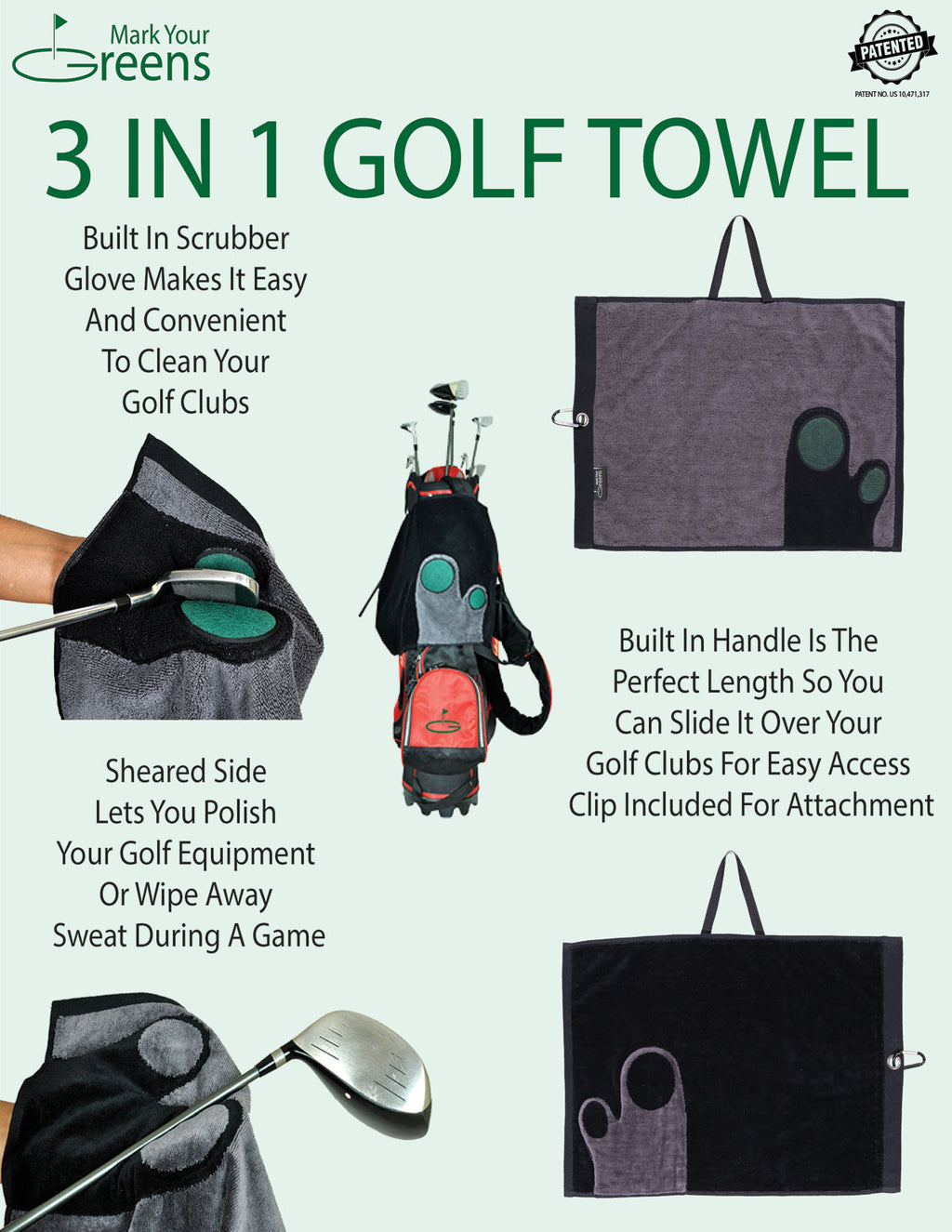 Mark Your Green’s 3 in 1 Golf Towel