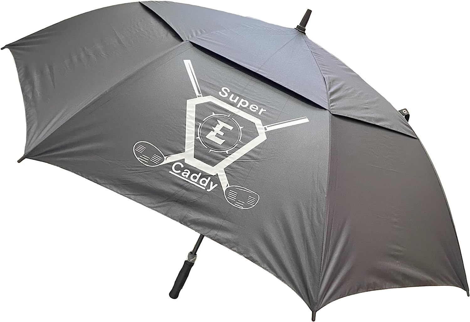 Super E Caddy Umbrella, Windproof Semi Automatic Umbrella, with Double Canopy