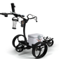 The PRO  Electric golf cart with remote and built in 6 pack cooler lasts 36 holes!! 2 years warranty
