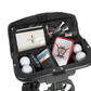 The PRO  Electric golf cart with remote and built in 6 pack cooler lasts 36 holes!! 2 years warranty