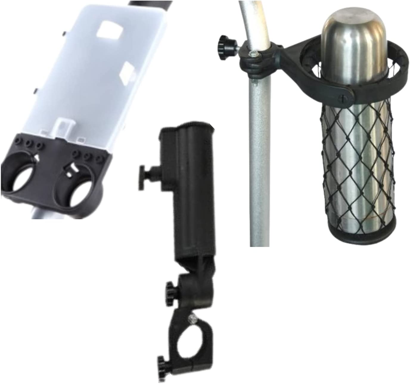 Super E Caddy Weekender Golf Cart Accessories - Drink Holder, Umbrella, and Score Holder Combo for The Perfect Weekend Round